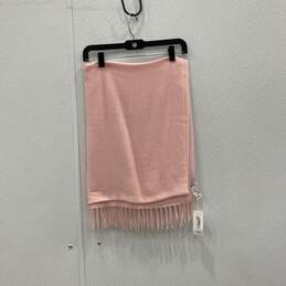 NWT Nordstrom Womens Pink Knitted Fringe Rectangle Scarf One Size