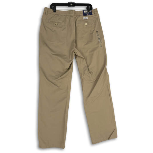 NWT Mens Khaki Flat Front Slash Pocket Straight Leg Chino Pants Size 36x32 image number 2