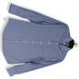 Womens Blue Plaid Slim Fit Stretch Button-Up Shirt Size 15.5 31/33 Medium image number 1