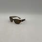 Womens Brown Framed Polarized Lens Full Rim Rectangular Sunglasses image number 1