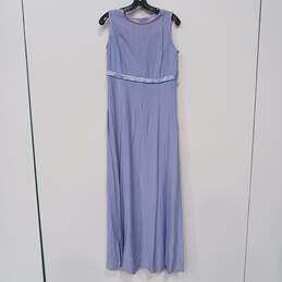 Jessica McClintock Women's Blue Sleeveless Open Back Maxi Dress Size 12