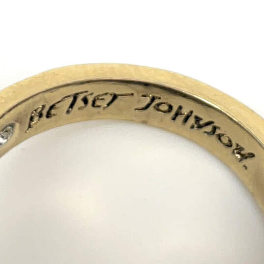 Designer Betsey Johnson Gold-Tone Dragonfly Rhinestone Band Ring With Box image number 5