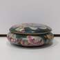 Andrea by Sadek Green Floral Decorative Bowl with Lid image number 2