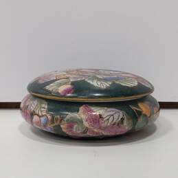 Andrea by Sadek Green Floral Decorative Bowl with Lid alternative image