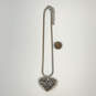 Designer Brighton Silver-Tone Barrel Chain Contempo Heart Pendant Necklace image number 4