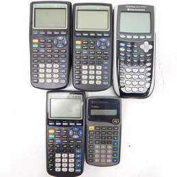 Lot of 5 Texas Instruments Graphing Calculators TI-83 TI-83 Silver Edition