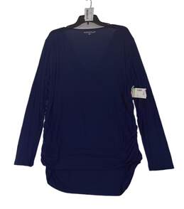 NWT Womens Navy Blue Nursing Crossover Long Sleeve Blouse Top Size XXL Plus alternative image