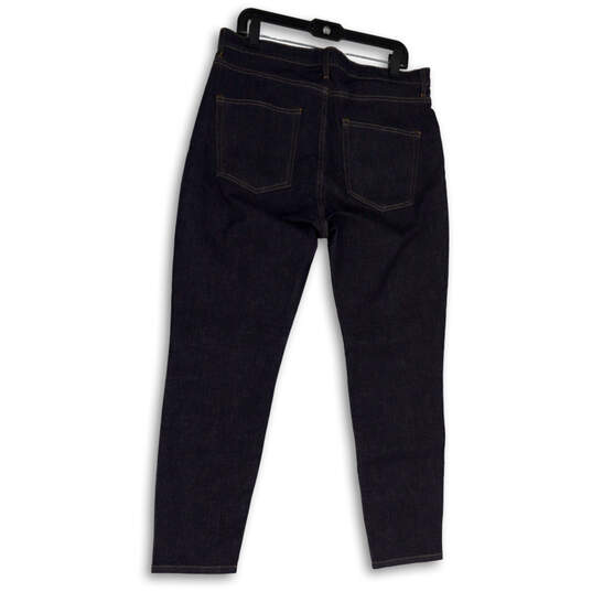 Womens Blue Dark Wash Pockets Regular Fit Denim Tapered Jeans Size 33 image number 2