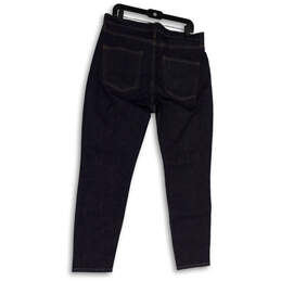 Womens Blue Dark Wash Pockets Regular Fit Denim Tapered Jeans Size 33 alternative image