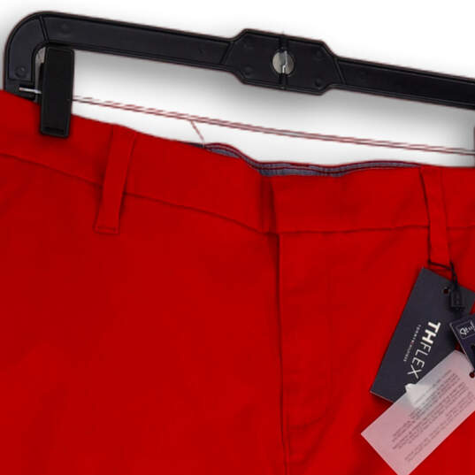 NWT Womens Red Hollywood Flat Front Pockets Regular Fit Chino Shorts Sz 14W image number 3
