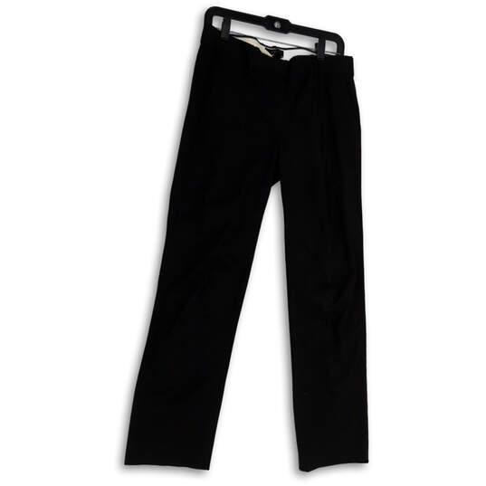 Womens Black Flat Front Pockets Regular Fit Straight Leg Chino Pants Size 8 image number 1