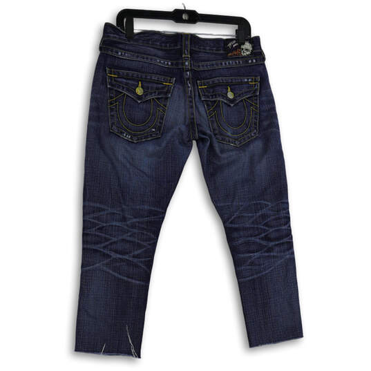 Womens Blue Denim Medium Wash 5 Pocket Design Straight Leg Jeans Size 28 image number 4