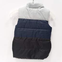 Puma Kids Gray/Blue/Black Color Block Puffer Vest Size 8 alternative image