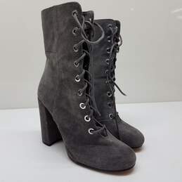 Vince Camuto Women's Teisha Lace Up Ankle Boots Grey Size 8.5