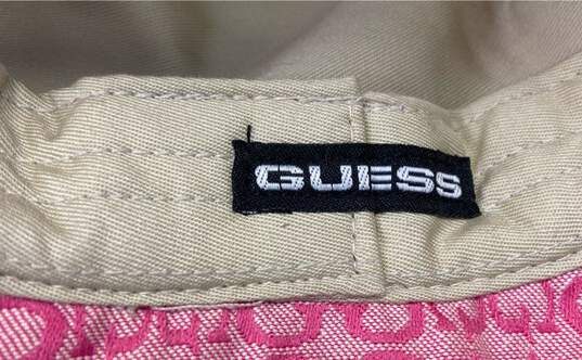 GUESS Pink Logo Signature Canvas Buckle Sun Bucket Hat image number 7