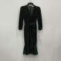 NWT Womens Green Animal Print V-Neck Long Sleeve Back-Zip Wrap Dress Sz 2P image number 1