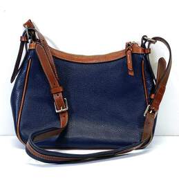 Dooney & Bourke Zip Shoulder Bag Navy/Brown Leather alternative image