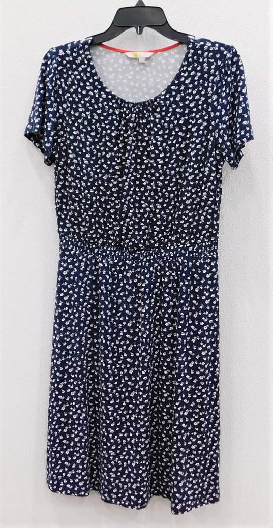 Boden Ditsy Floral Navy Blue Midi Dress Size 6R image number 1
