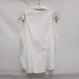 NWT Veronica Beard WM;s White Cotton Sleeveless Wrap Vallie Blouse Size 2 alternative image