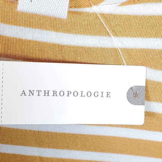 Anthropologie Women Mustard Striped Dress S NWT image number 5