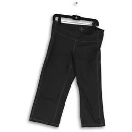 Womens Gray Elastic Waist Straight Leg Activewear Capri Pants Size XL