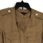 Womens Brown Long Sleeve Flap Pockets Full-Zip Military Jacket Size 8 image number 3
