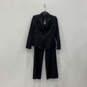 NWT Womens Blue Pinstripe One Button Blazer And Pants Suit Set Size 4 P image number 1