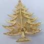 VNTG Signed Brooks Multi Color Rhinestone Holiday Christmas Tree Brooch image number 6