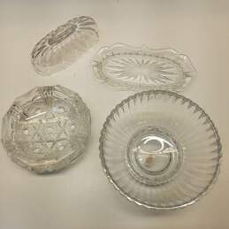 Lot of 3 Glass Crystal  Home Décor Butter Dish, Bowl, Ash Tray alternative image
