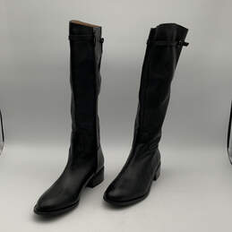 Womens Barbara Black Chain Side Zip Knee High Tall Riding Boots Size 10M