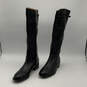 Womens Barbara Black Chain Side Zip Knee High Tall Riding Boots Size 10M image number 1