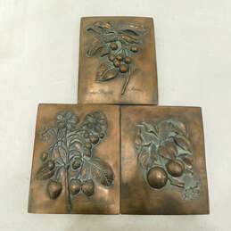 Hen Feathers Copper Fruit Wall Plaques Art Home Decor