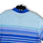 Mens Blue Striped Climacool Short Sleeve Spread Collar Polo Shirt Size XL image number 4