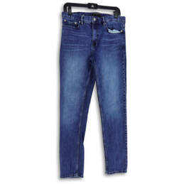 Mens Blue Denim Medium Wash 5-Pocket Design Skinny Leg Jeans Size 31X32