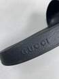Authentic Gucci Black Striped Rubber Slides M 9 image number 6