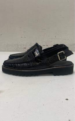 Freda Salvador Croc Embossed Leather Slingback Flats Black 9 alternative image