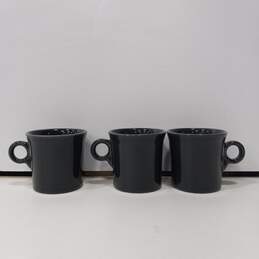 Set of 3 Homer Laughlin Fiesta Charcoal Gray Coffee Mugs