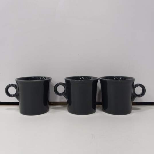 Set of 3 Homer Laughlin Fiesta Charcoal Gray Coffee Mugs image number 1