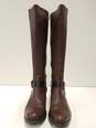 Vince Camuto Vincina Brown Leather Zip Tall Knee Riding Boots Women's Size 9 M image number 4