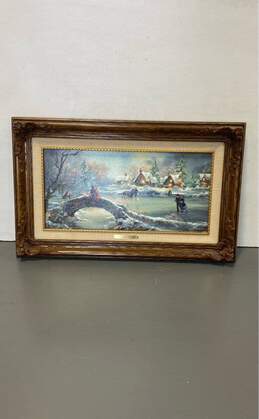 Winter Holiday Print by Marty Bell Signed. Matted & Framed