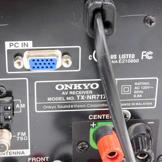 Onkyo Brand TX-NR717 Model AV Receiver w/ Attached Power Cable image number 5