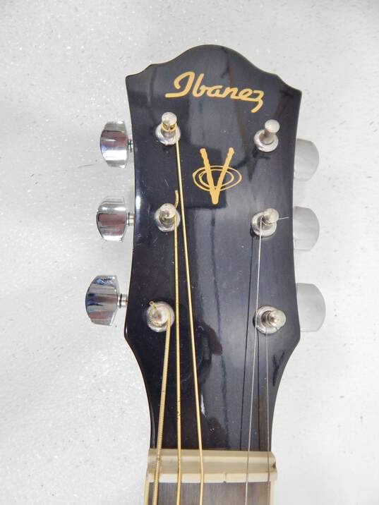 Ibanez Brand V70CE/BK Model Black Acoustic Electric Guitar w/ Hard Case image number 4