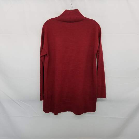 Eileen Fisher Red Extra Fine Merino Wool Mock Neck Top WM Size XXS image number 2