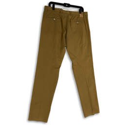 NWT Mens Brown Flat Front Slash Pocket Straight Leg Chino Pants Size 50 alternative image