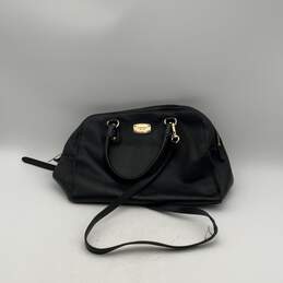 Michael Kors Womens Black Leather Top Handle Bottom Stud Satchel Bag Purse
