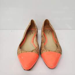 Kate Spade New York Elina Ballet Gold Cork & Pink Flats Size 9.5