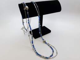 Brighton Deja View Blue & Silver Plated Bead Double Strand Necklace alternative image