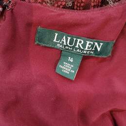 Lauren Ralph Lauren Burgundy Sequin Zip Back Dress Size 14 alternative image