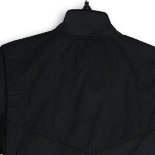 Womens Black Short Sleeve Round Neck Zipper Pocket Activewear T-Shirt Sz XS image number 3