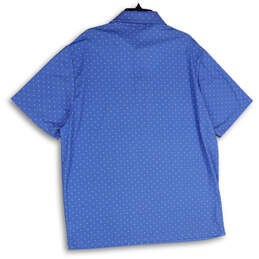 Mens Blue Polka Dots Short Sleeve Collared Golf Polo Shirt Size XXL alternative image